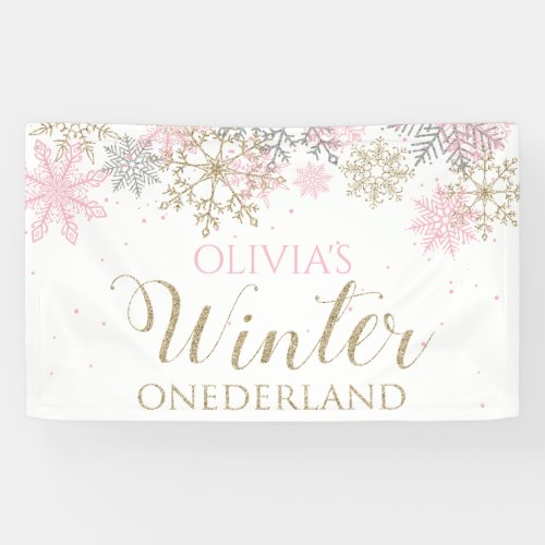 Winter Onederland First Birthday Banner