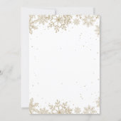 Winter Onederland First Birthday Gold Snowflakes Invitation (Back)