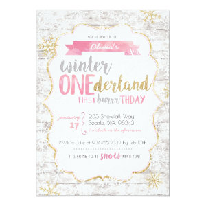 Winter Onederland First Birthday Invitation