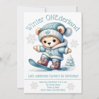 Winter ONEderland First Birthday Invitation