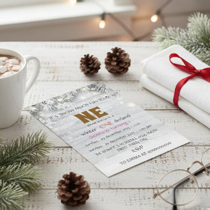 Winter ONEderland First Birthday Invitation 