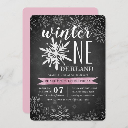 Winter Onederland First Birthday Invitation