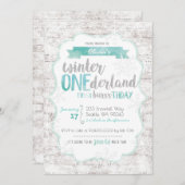 Winter Onederland First Birthday Invitation (Front/Back)