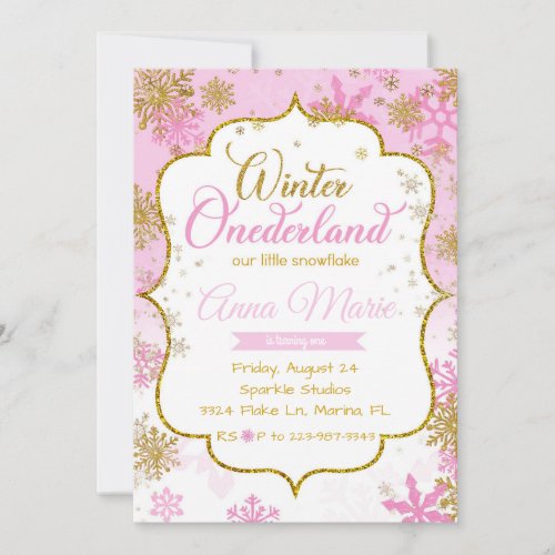 Winter Onederland First Birthday Invitation