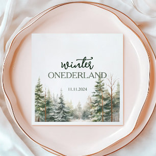 Winter Onederland First Birthday Napkins