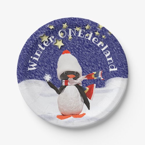 Winter ONEderland First Birthday Party Penguin Paper Plates