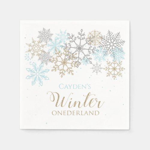 Winter Onederland first birthday Snowflake Napkins