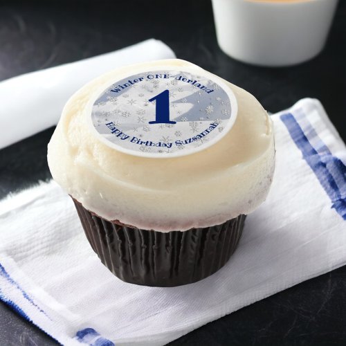 Winter ONEderland First Birthday Snowflakes  Edible Frosting Rounds