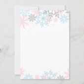 Winter Onederland First Birthday Snowflakes Trees  Invitation (Back)