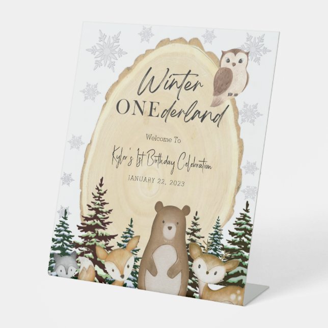 Winter ONEderland First Birthday Welcome Sign (Front)