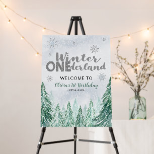 Winter Onederland First Birthday Welcome Sign