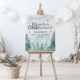 Winter Onederland First Birthday Welcome Sign