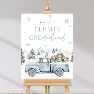 Winter Onederland First Birthday Welcome Sign