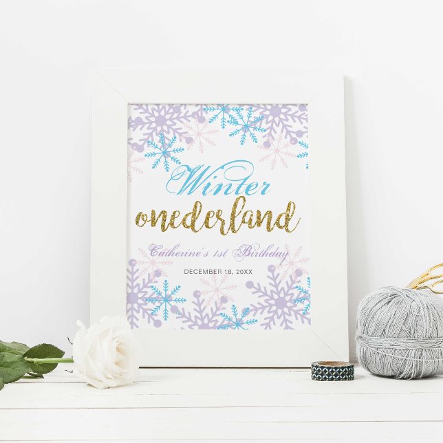 Winter Onederland First Birthday Welcome sign Snow (Creator Uploaded)
