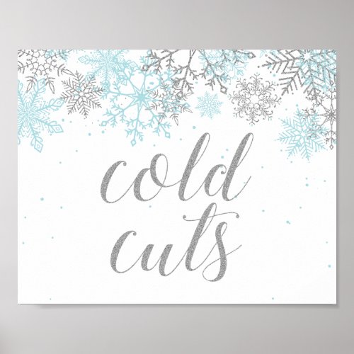 Winter Onederland Food Sign Blue Snowflakes