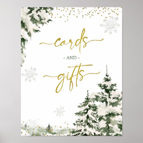 Winter Onederland Forest Birthday Cards and Gifts Poster
