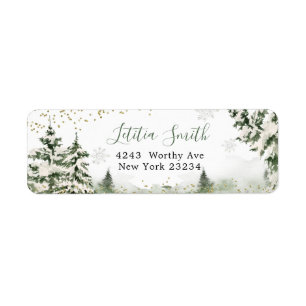 Winter Onederland Forest First Birthday Address Label