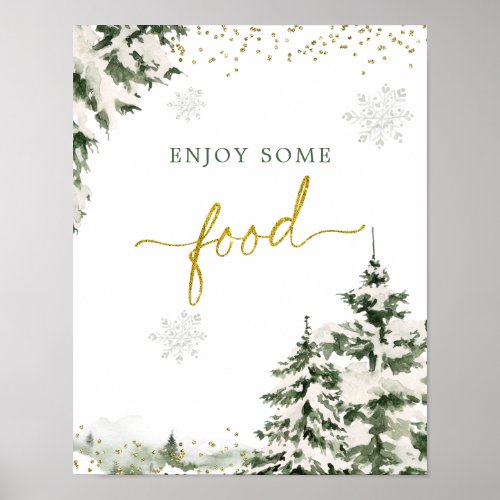 Winter Onederland Forest First Birthday Food Poster