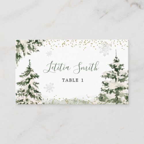 Winter Onederland Forest First Birthday Place Card