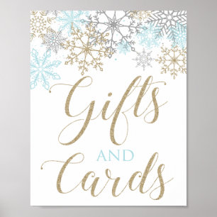 Winter Onederland Gifts and Cards Sign Blue