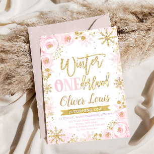 Winter ONEderland Girl 1st Birthday Invitation