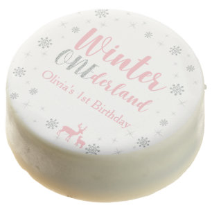 Winter Onederland Girl 1st Birthday Party Chocolate Covered Oreo