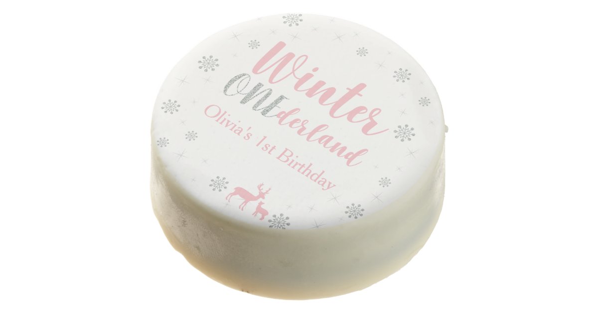 Winter Onederland Girl 1st Birthday Party Chocolate Covered Oreo