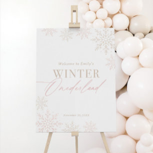 Winter Onederland Glitter Birthday Welcome Sign