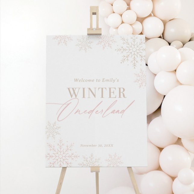 Winter Onederland Glitter Birthday Welcome Sign (Creator Uploaded)