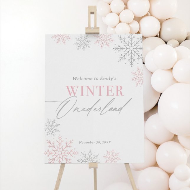 Winter Onederland Glitter Birthday Welcome Sign (Creator Uploaded)