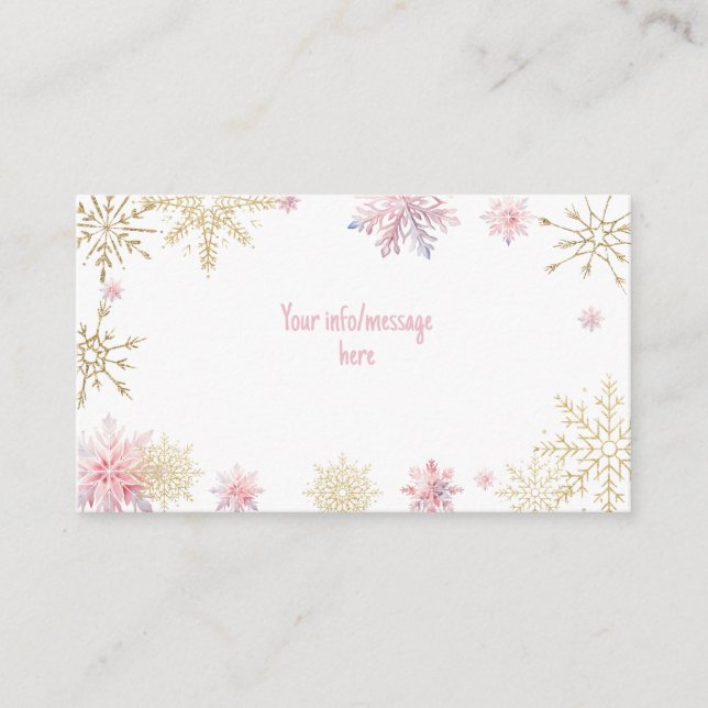 Winter onederland glitter snowflakes birthday enclosure card (Front)