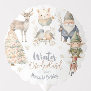 Winter onederland glitter wonderful birthday balloon
