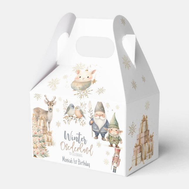 Winter onederland glitter wonderful birthday favor boxes (Front Side)