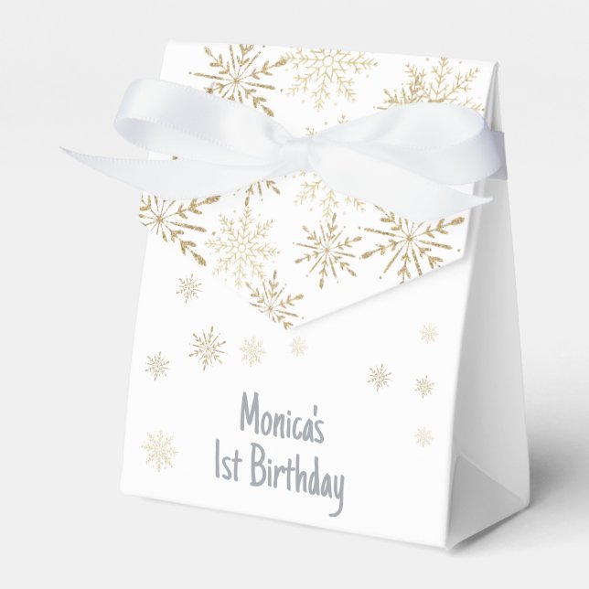 Winter onederland glitter wonderful birthday favor boxes (Front Side)