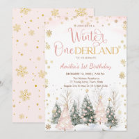 Winter Onederland Gold Snowflakes 1st Birthday