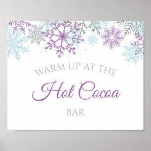 Winter Onederland Hot Cocoa Purple Poster