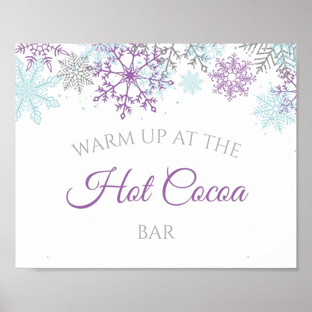 Winter Onederland Hot Cocoa Purple Poster (Front)