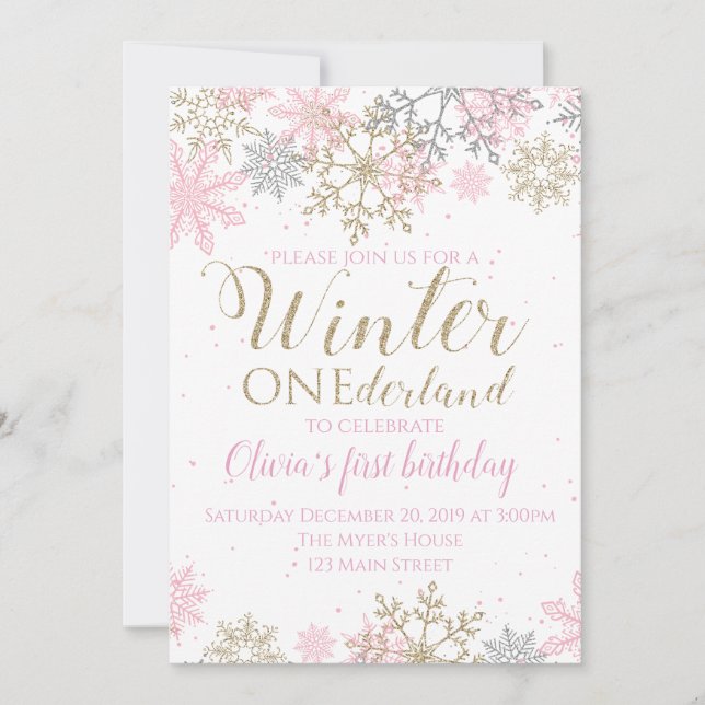 Winter ONEderland Invitation (Front)