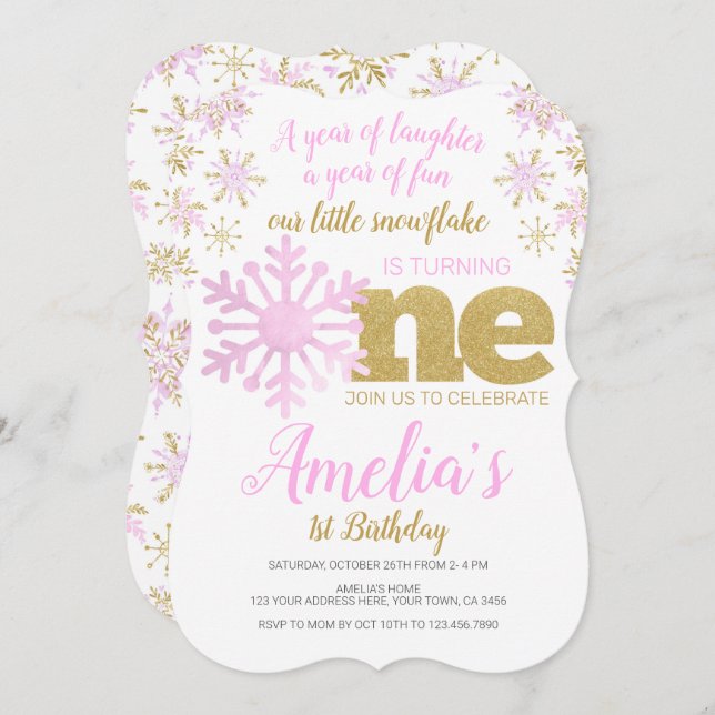 Winter ONEderland Invitation (Front/Back)