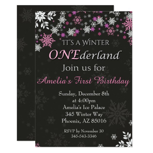 Winter ONEderland Invitation, First, 1st Birthday Card