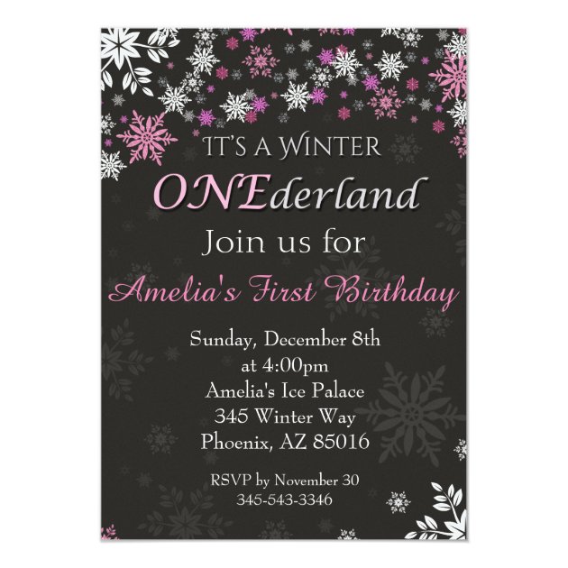 Winter ONEderland Invitation, First, 1st Birthday Card