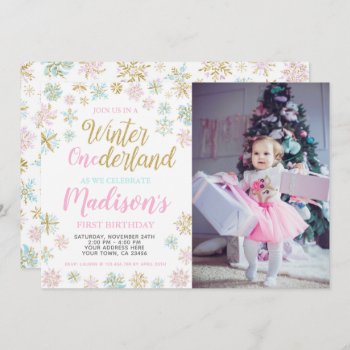 Winter Onederland Invitation With Photo by PrinterFairy at Zazzle