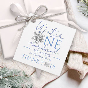 Winter ONEderland Minimalist Boy 1st Birthday Favor Tags