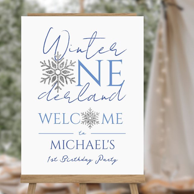 Winter ONEderland Minimalist Boy 1st Birthday  Foam Board (Creator Uploaded)