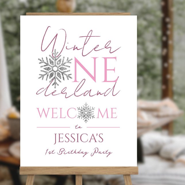 Winter ONEderland Minimalist Girl 1st Birthday  Foam Board (Creator Uploaded)