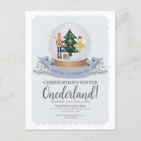 Winter Onederland Nutcracker first birthday invite