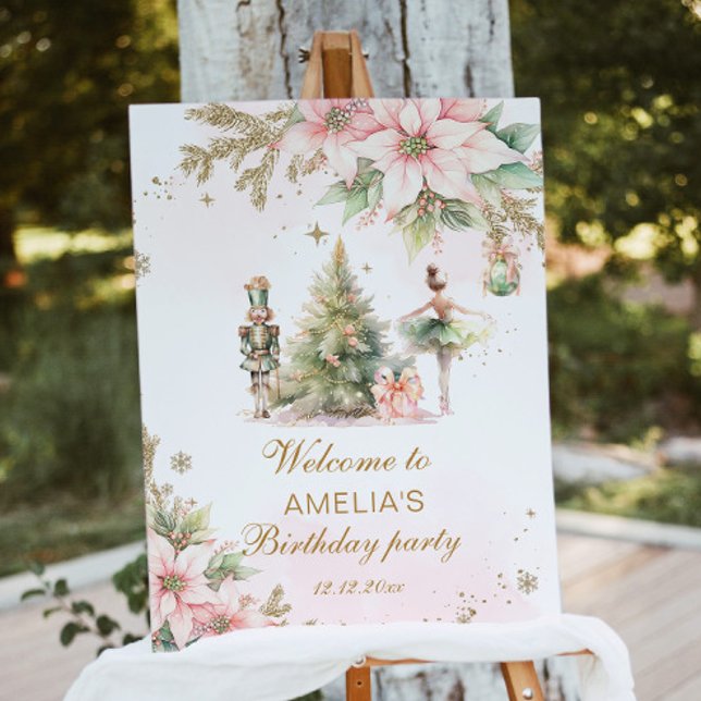 Winter Onederland Nutcracker pink gold Welcome Foam Board (Creator Uploaded)