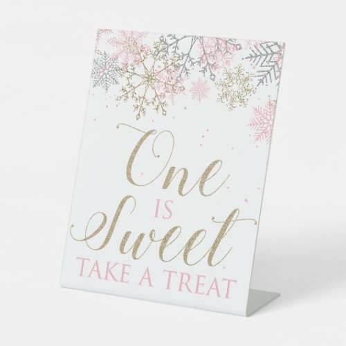 Winter Onederland One is Sweet Take a treat sign