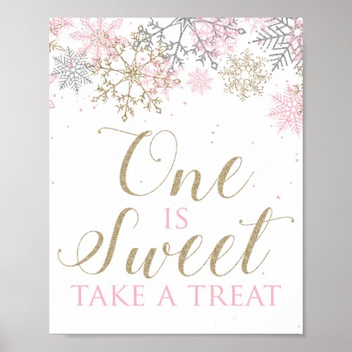 Winter Onederland One is Sweet Take a treat sign