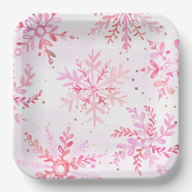 Winter Onederland Paper Party Plates (Front)